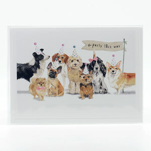Party Animal Dogs canvas paper notecard