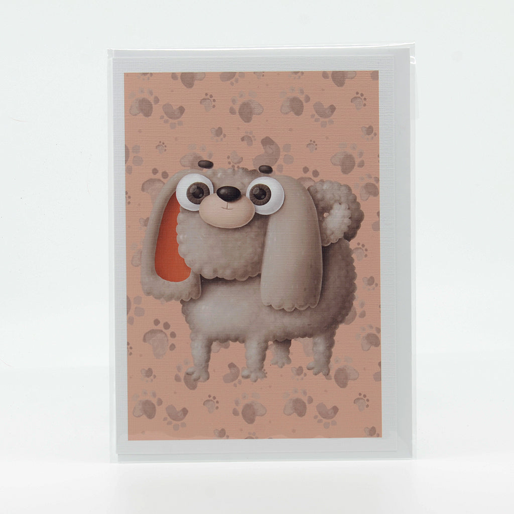 Funny Poodle canvas paper notecard