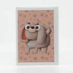 Funny Poodle canvas paper notecard