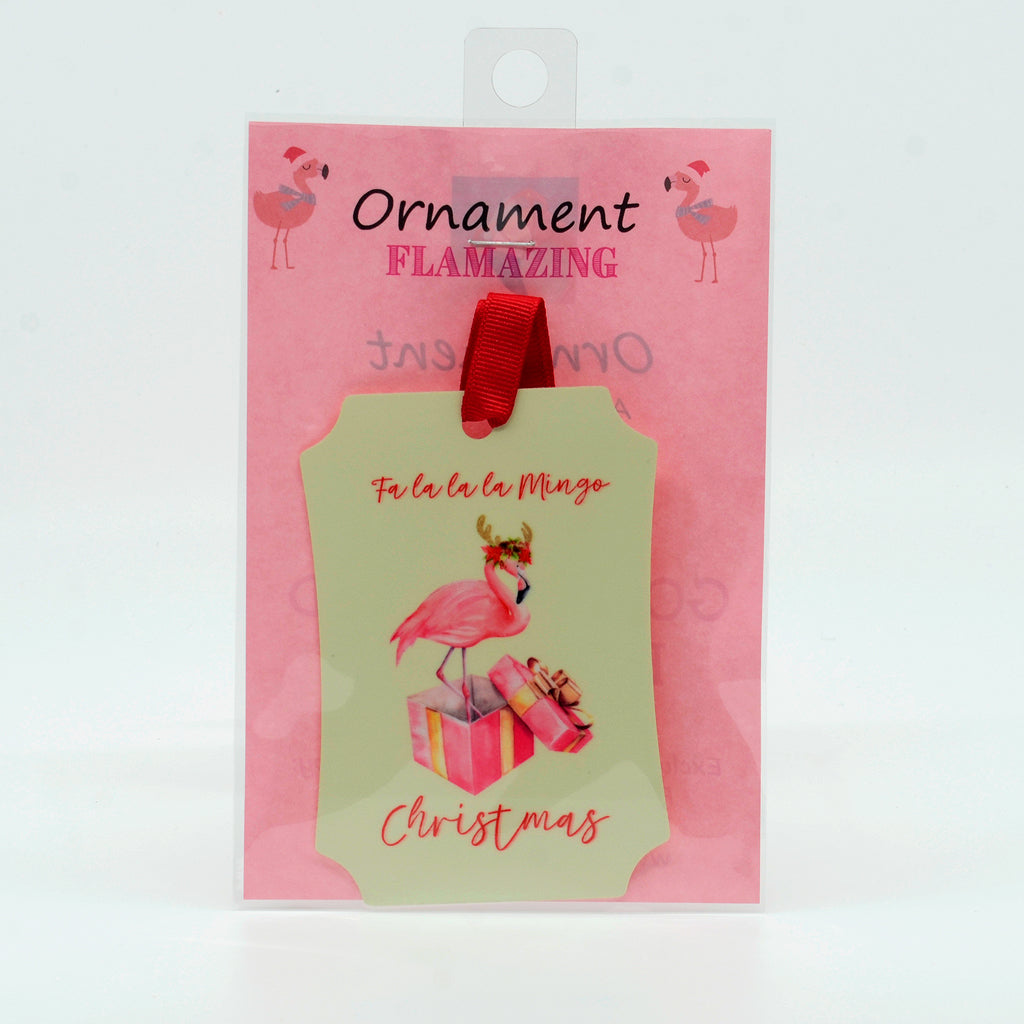 Reindeer Flamingo Rectangle Aluminum Ornament