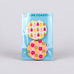 Pastel Pineapples Car Coasters (Set of 2)