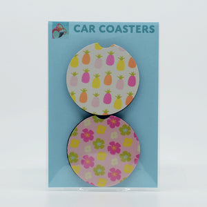 Pastel Pineapple Rubber Car Coasterrs