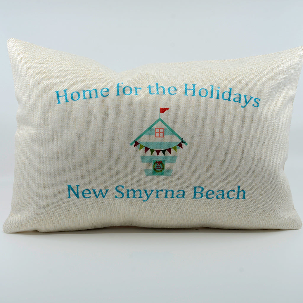 Home for the Holidays-New Smyrna Beach Pillow (12"x18")