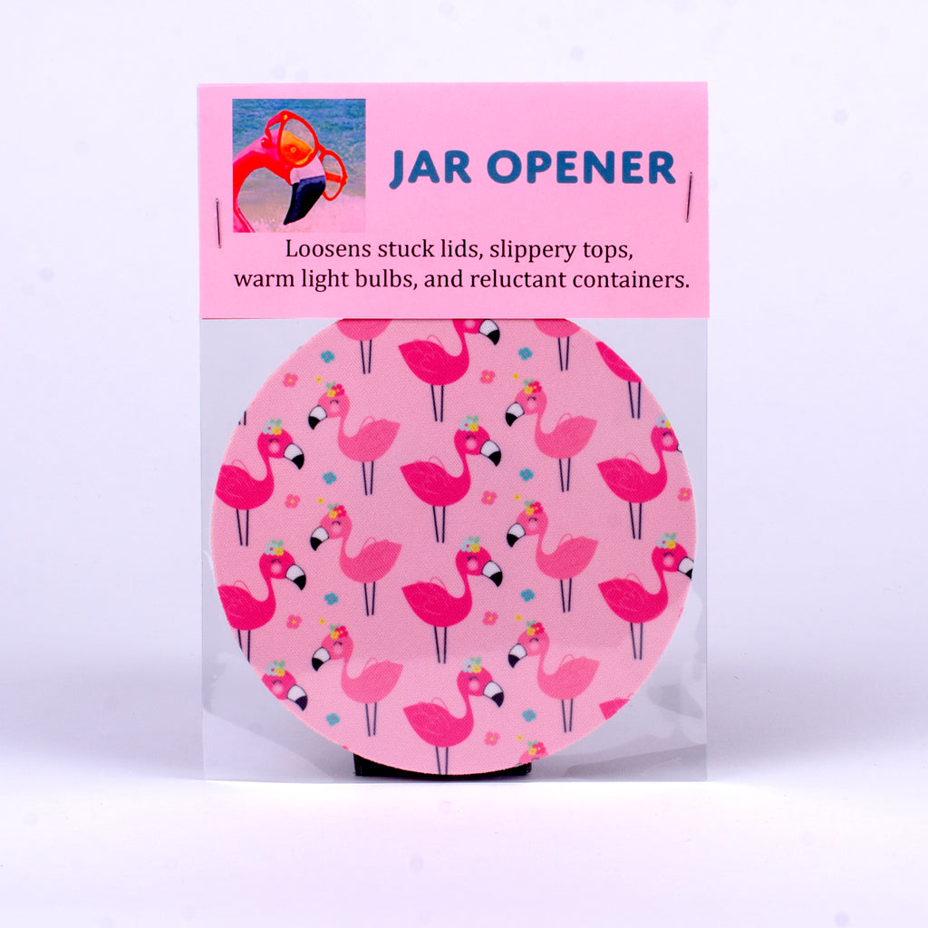 Rubber Jar Opener with Pink Flamingos
