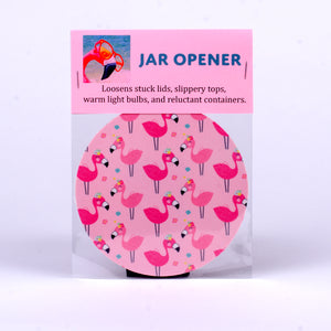 Rubber Jar Opener with Pink Flamingos