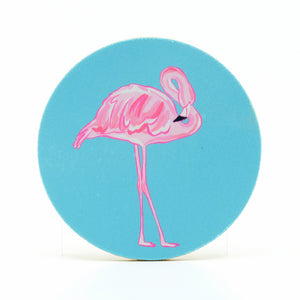Pink Flamingo Rubber Home Coaster