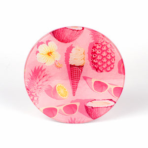 Pink Pineapple Round Cutting Board