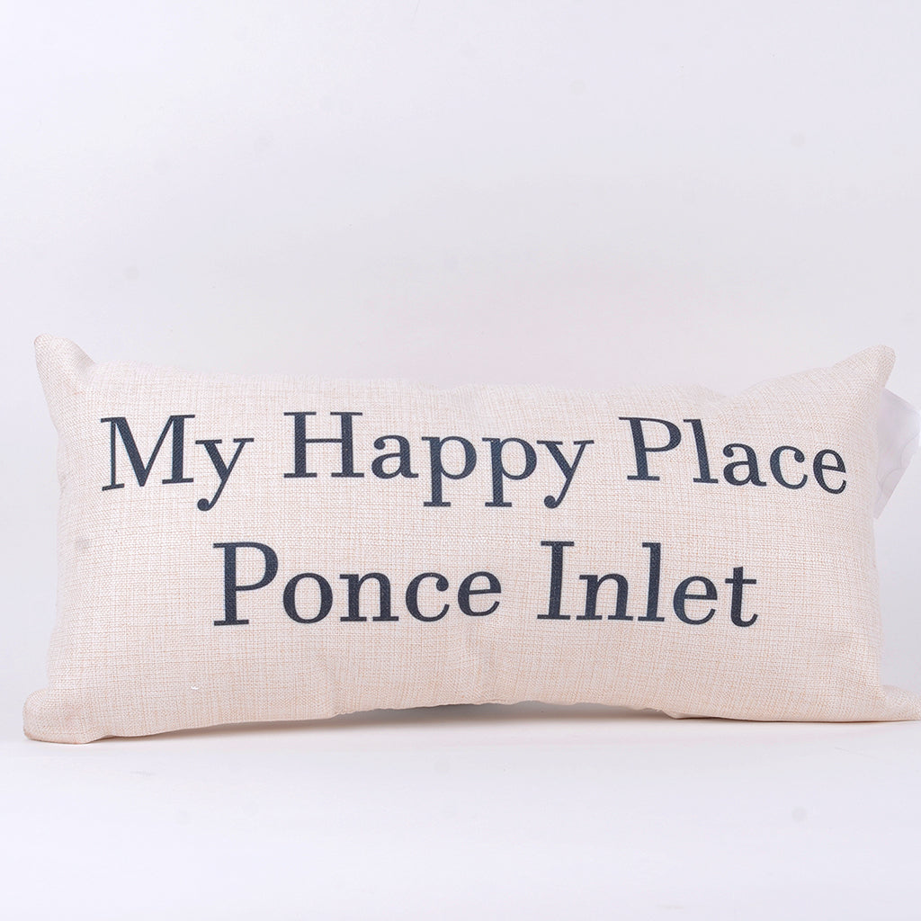 My Happy Place Ponce Inlet Cream Pillow