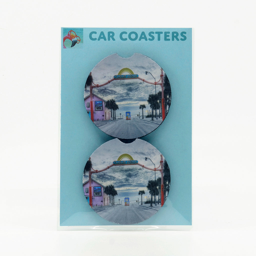 Flagler Avenue Rubber car coasters (set of 2)