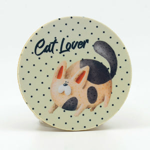 Cat Lover rubber home coaster