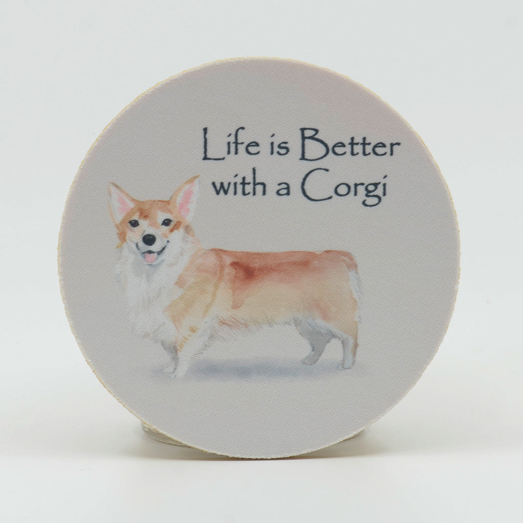 Life is better with a Corgi rubber home coaster