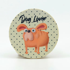 Dog Lover rubber home coaster