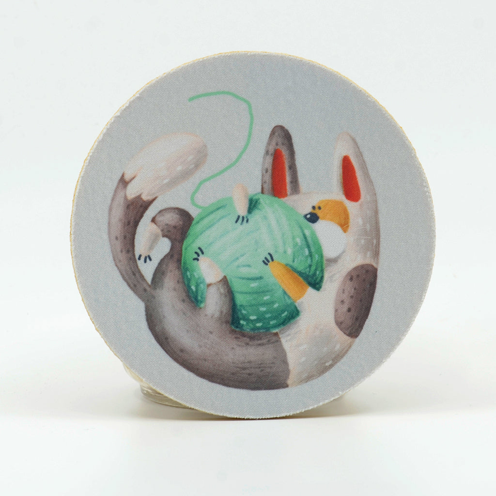 Yarn Cat rubber home coaster