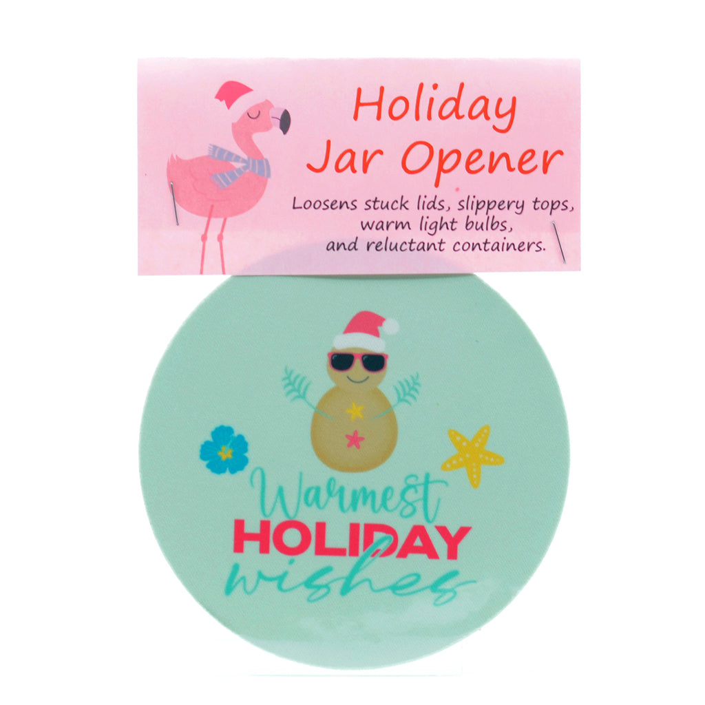 5" Rubber Jar Opener with Sand Snowman - Warmest Holiday Wishes