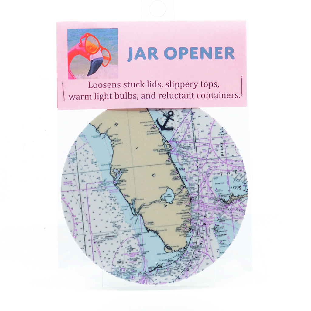State of Florida nautical chart 5" rubber jar opener