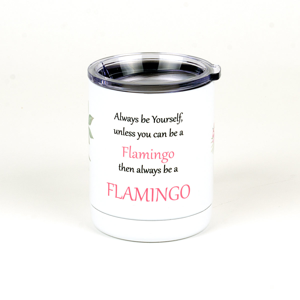 13 ounces stainless steel (white) flamingo mug