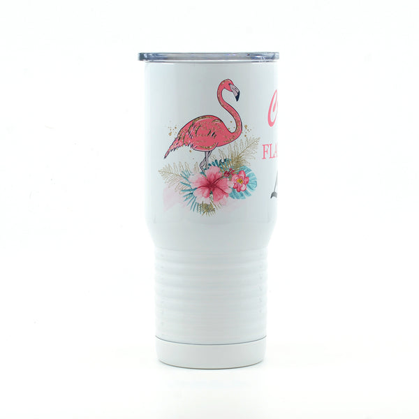 Crazy Flamingo Lady 40oz Stainless Steel Tumbler With Handle 