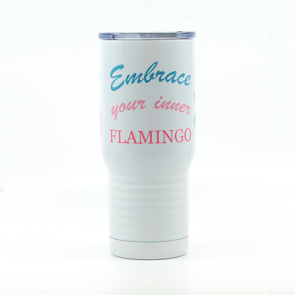 Embrace Your Inner Flamingo White Polar Camel Stainless Steel Tumbler 
